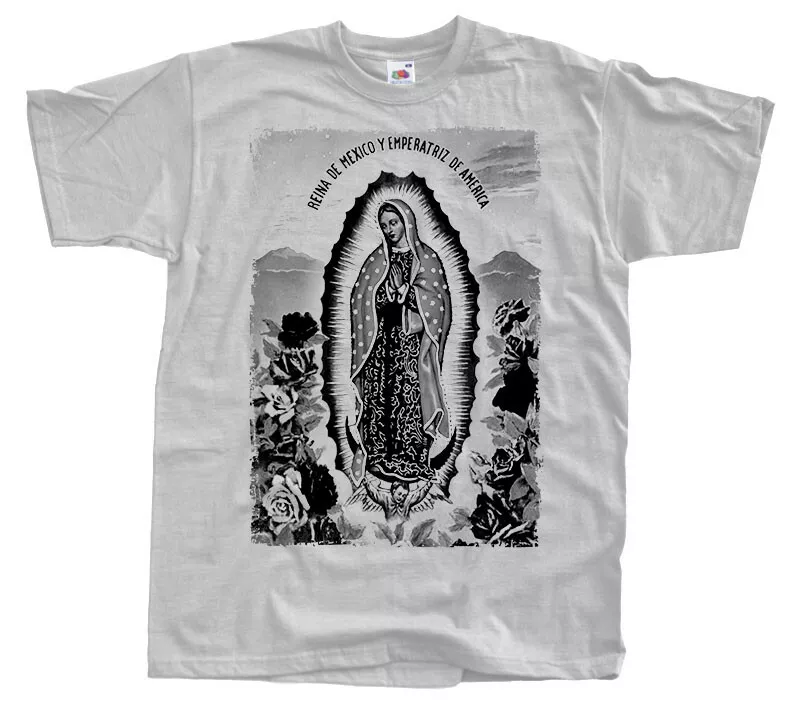 

New Our Lady of Guadalupe Mens T-shirt GRAY Virgin Blessed Mary size -5XL, Mainly pictures