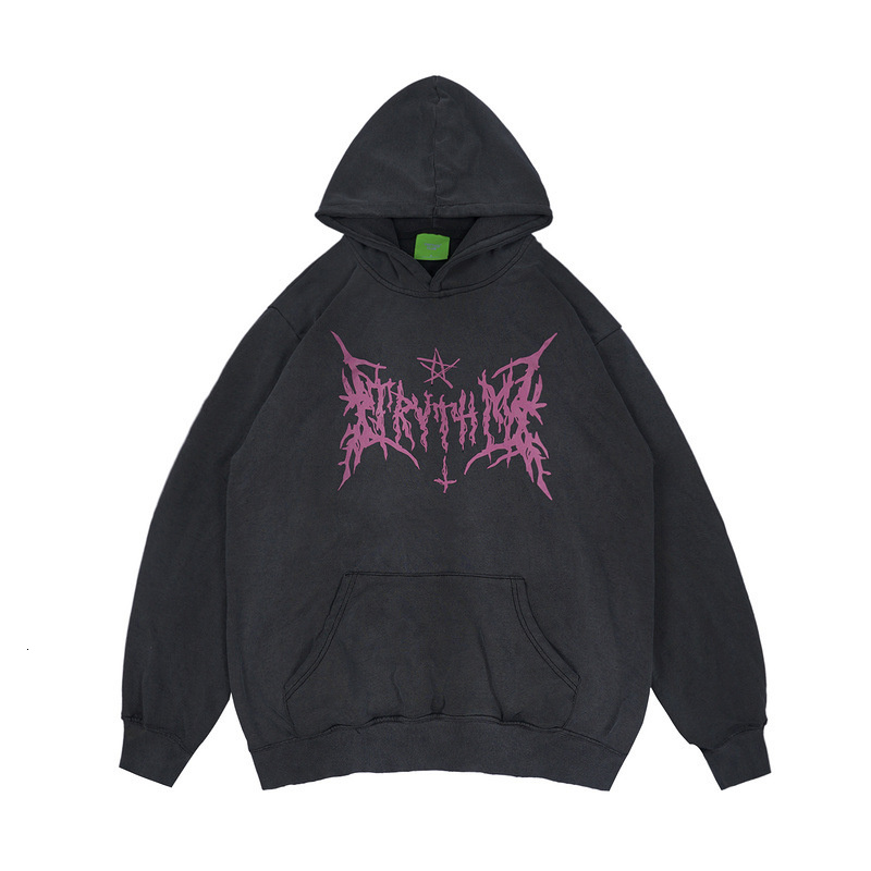 

men's hoodies & sweatshirts hip hop washed hoodie streetwear stamina with harajuku casual cotton autumn black aizj