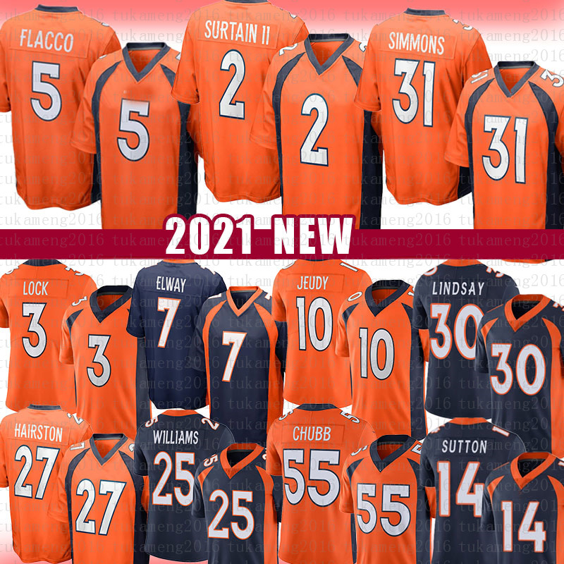 

Jerry Jeudy Justin Simmons Teddy Bridgewater Football Jersey Drew Lock Bradley Courtland Chubb John Elway Sutton Terrell Davis Patrick Surtain II Javonte Williams, 2021 mens jersey(ym)