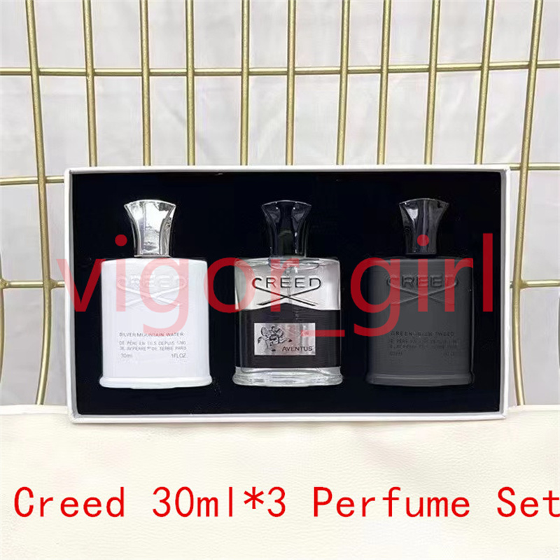 

Hot Sell Creed Perfume 3pcs set Deodorant Incense Scent Fragrant Cologne for Men Silver Mountain Water/Creed aventus/Green Irish Tweed 30ml*3 Aromather