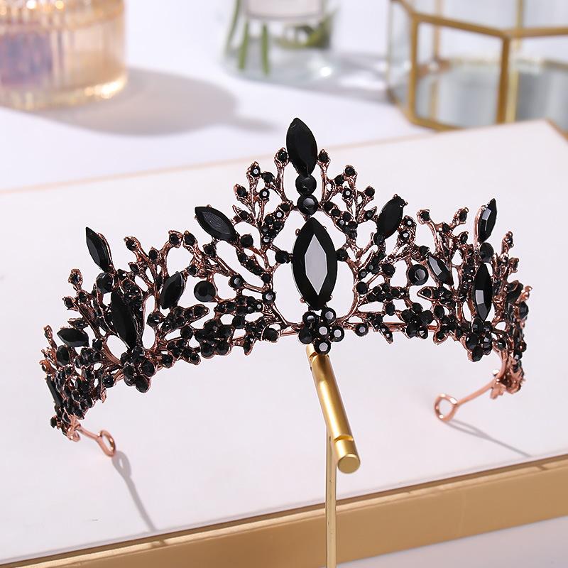 

Hair Clips & Barrettes Luxury Bridal Crown Headwear Wedding Birthday Headdress Black Rhinestones Retro Accessories For Female ML, Golden;silver