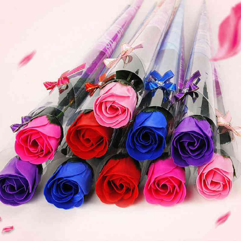 

Artificial Fake Flower Rose Scented Bath Soap Flowers Valentines Thanksgiving Mother Day Gift Wedding Christmas Party Decor JY0925, As picture