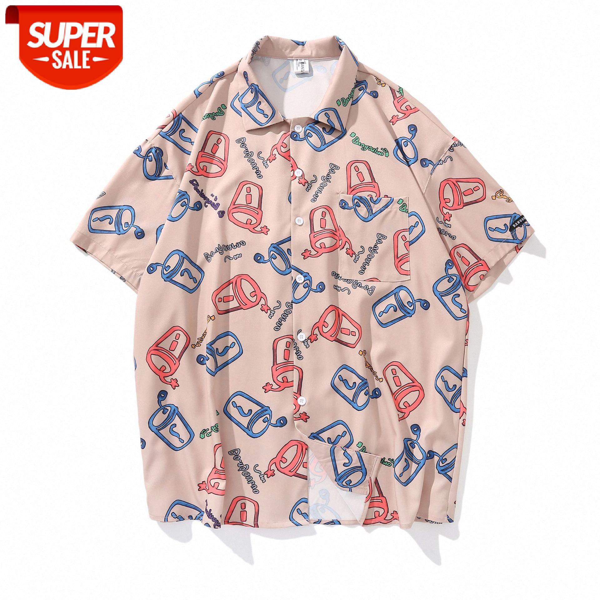 

Fun printing short-sleeved shirt for men and women Weiyi leisure holiday flower couple wear top #Cz3u, White;black