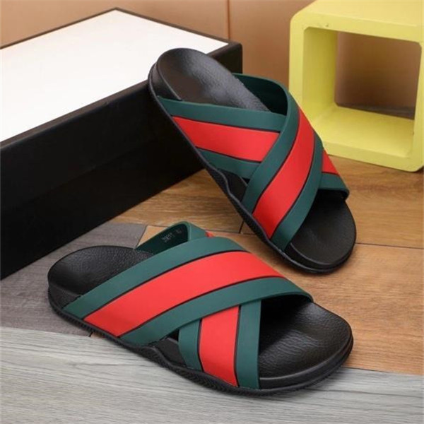 

Luxury flat sandal design embroidery black slippers shallow beach leisure indoor lace lock box full set of accessories 35-44 shoe008 1301