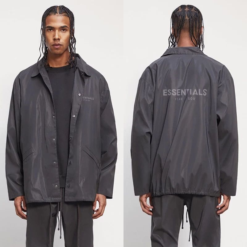 

Men Jackets FEAR OF GOD Duplex ESSENTIALS FOG Nylon Coach 3M Reflective Letter Windbreaker ins high street fashion Men' coat Women' Buttons Jacket, I need to see the other pictures