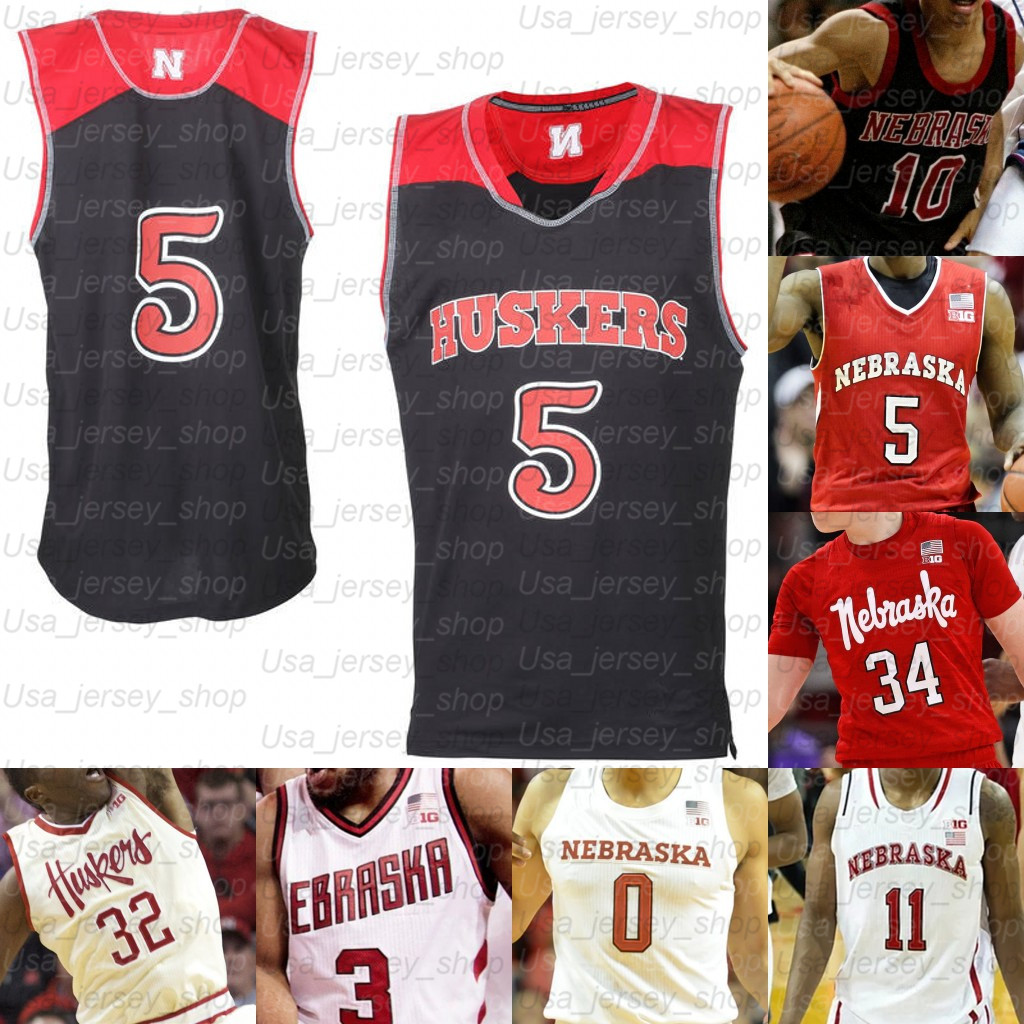 

Custom Nebraska Cornhuskers Basketball jerseys 11 Dachon Burke Jr. 3 Cam Mack 22 Haanif Cheatham, White i