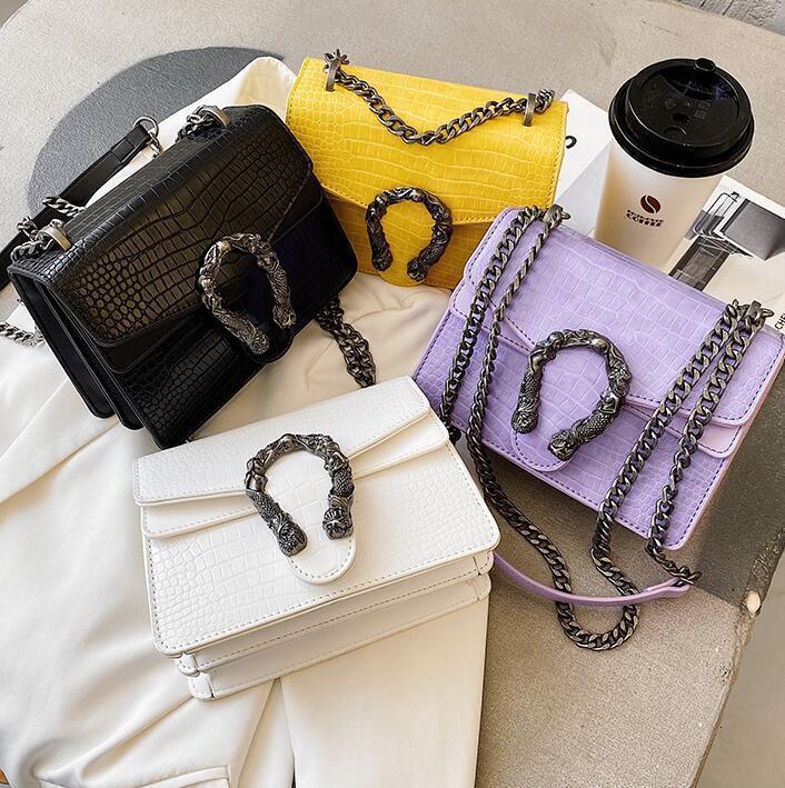 

wholesale handbag street trend crocodile chain retro leather messenger Joker atmosphere Stone women shoulder bag