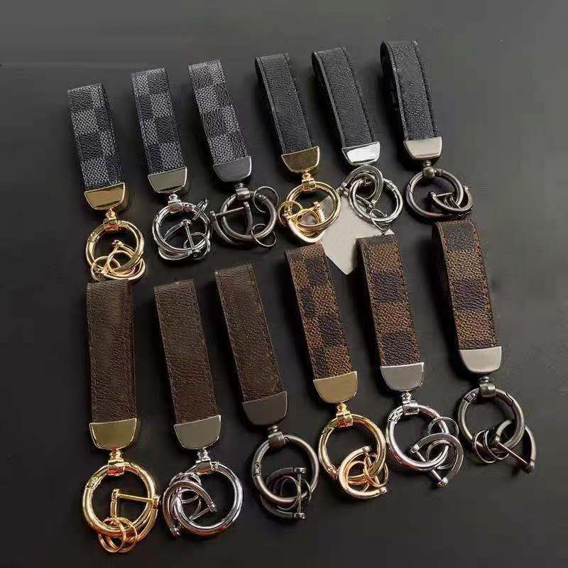 2021 new fashion ll key ring pendant car key ring pendant leather accessories bag 16 color Pendant Gift Box