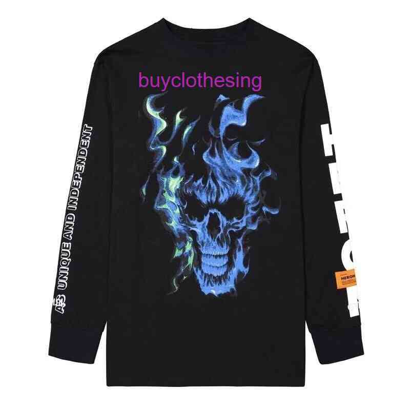 

Prestons Heron 18fw [Welfare fund]Prestons crane print HP Deng Ziqi long sleeve t-shirt men's and women's super hot VIBC loose Hoo, Black