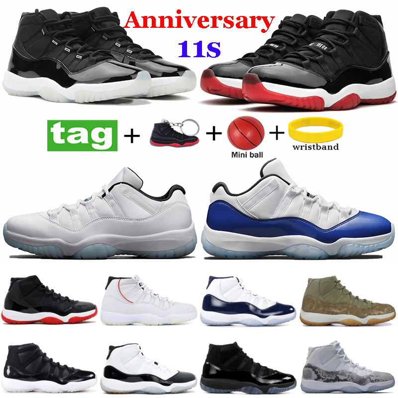 

Men Women 11 Basketball shoes High Low Legend Blue 25th Anniversary Bred 11s Concord 45 Platinum Tint Cap and Gown running sneakers trainers, 15.re2pect binary blue