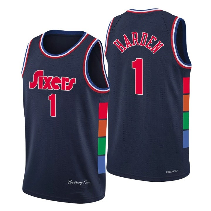 

Philadelphia''76ers''MEN James Harden #1 75th Anniversary City Navy Swingman basketball Jersey