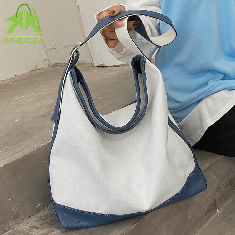 

Cross Body Fashion Canvas Shoulder Bag Women's Handbag 2021 For Women Shopping Bags Casual Tote High-Capacity Designer Female Handbags, Black