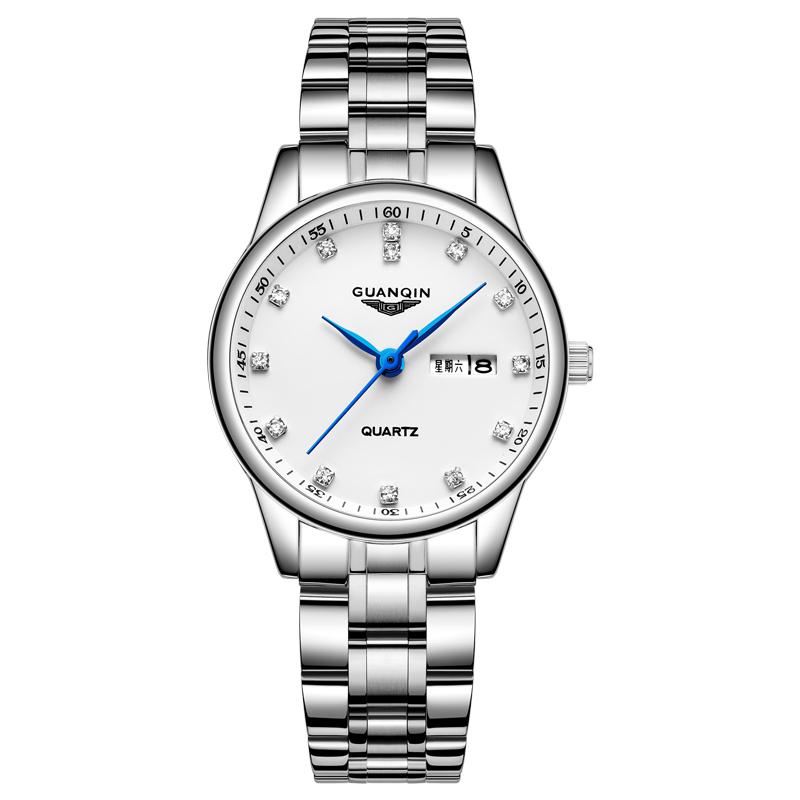 

Wristwatches 2021 Guanqin GQ80009 Women's Watch Ultra Thin Simple Waterproof Trend Delicate Steel Band, Silver