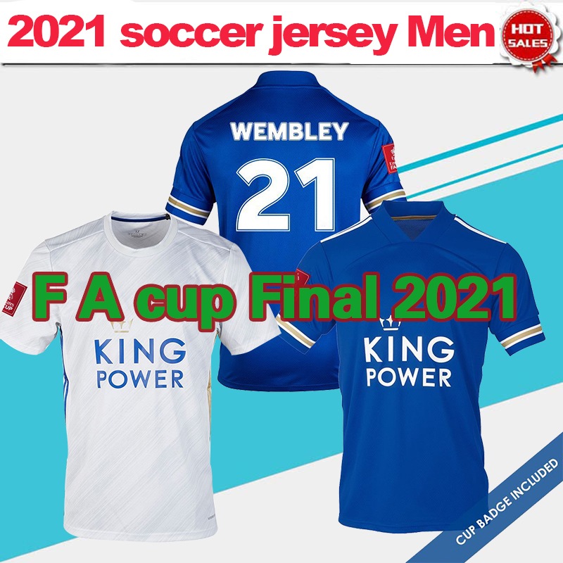 

F A cup final 2021 FOX soccer jersey City #9 VARDY #10 MADDISON #8 TIELEMANS home blue away white 3rd maroon customized Football shirt, Black;yellow