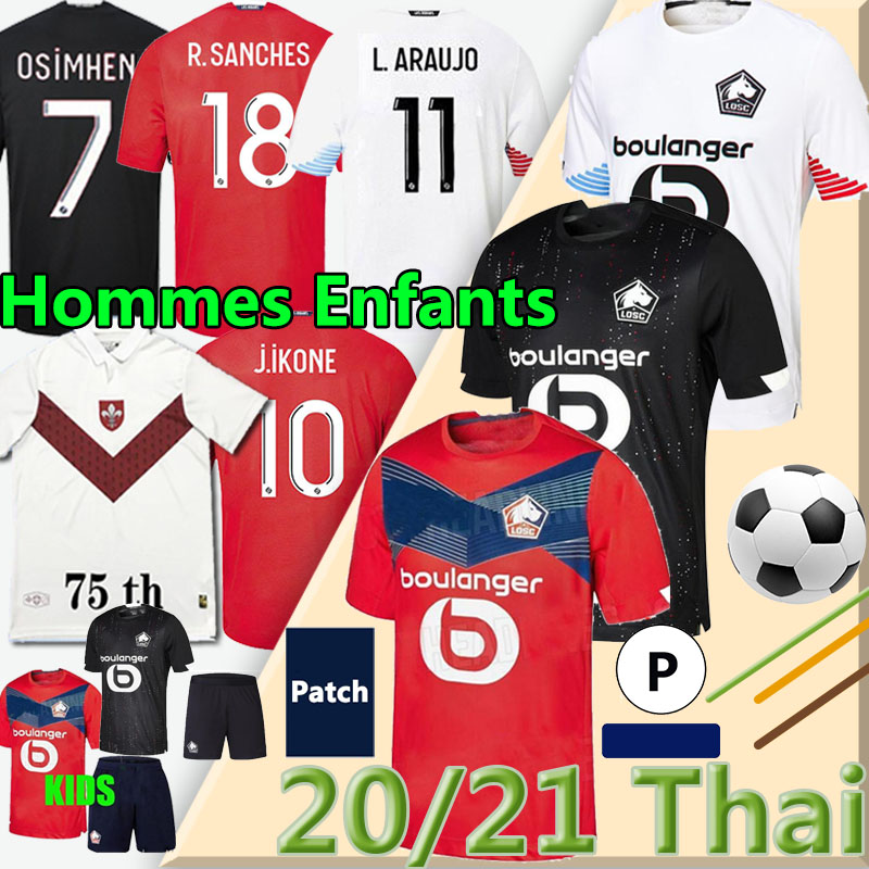 

LOSC Lille soccer jerseys 2020 2021 R.Sanches Burak BAMBA Yazici J.iKONE ÇELIK Men kids Kits maillot de football shirts Thai Uniforms, Home adult kits