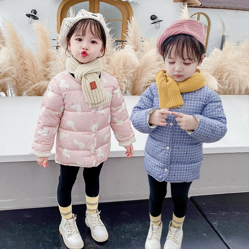 

Girls Babys Down Coat Jacket Outwear Thicken Autumn Winter Hooded Keep Warm Zipper Childrens Clothing, Blue;gray