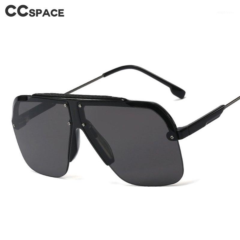 

Sunglasses 48202 Rimless Pilot Oversized Men Women Fashion Shades UV400 Vintage Glasses