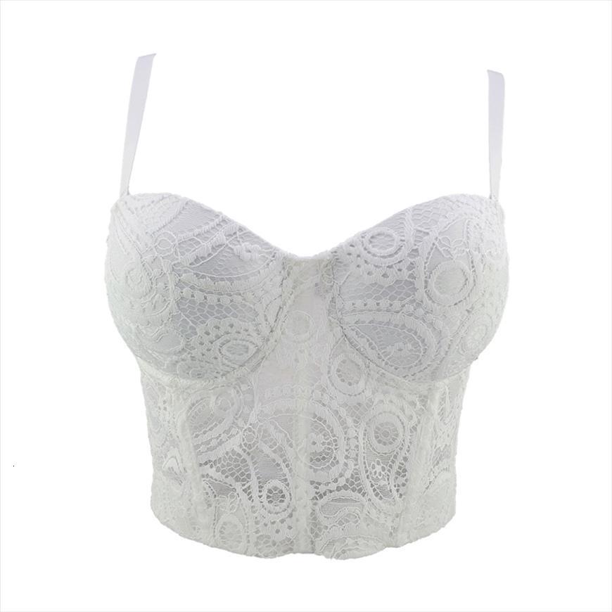 

summer embroidery casual lace womens tank crop to wear out push up bralette bra corset female camis, White