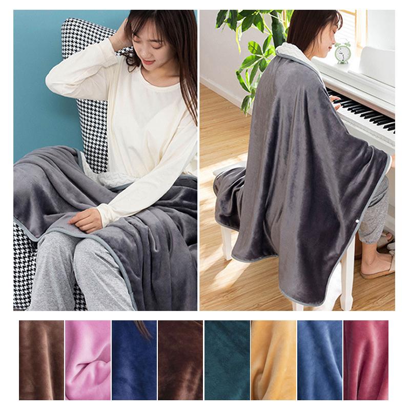 

Scarves Housewares Soft Solid Color Small Woolen Blanket Shawl Single Layer Double Blankets Cloaks, Blue;gray