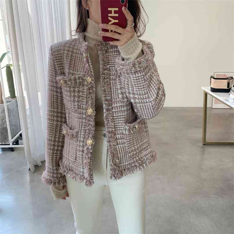 

Women Vintage Loose Elegant Retro OL Korean Coat Jacket Office Lady Gentle All Match Outwear Chic Tops 210525, Apricot
