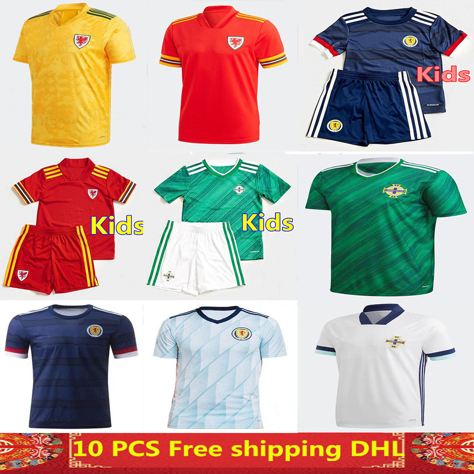 

The Kids 2021 Wales Scotland soccer jersey 2022 Northern Ireland home football shirt, Black;yellow