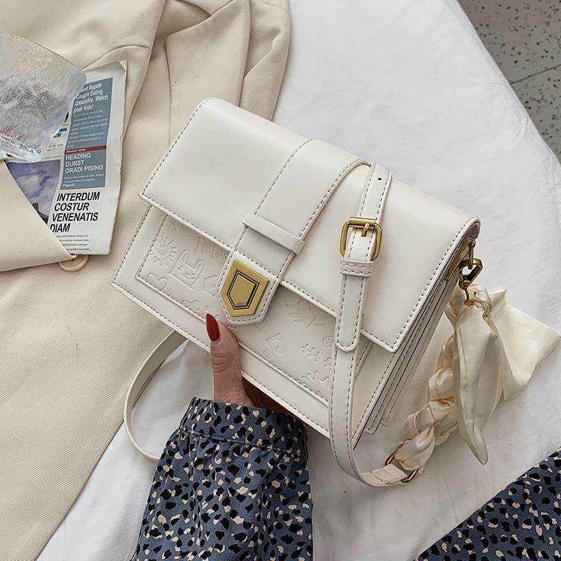 

Original Brand Bag 2021 Fashion High-end Messenger Female Wild -selling Cartoon Imprint Square Shoulder Bags, Black