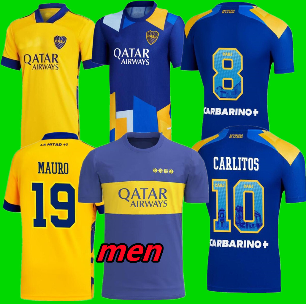 

S-4XL Boca Juniors soccer jersey 2021 2022 CARLITOS MARADONA TEVEZ DE ROSSI 21 22 sports football shirt men sets uniforms home third 3rd, Black;yellow