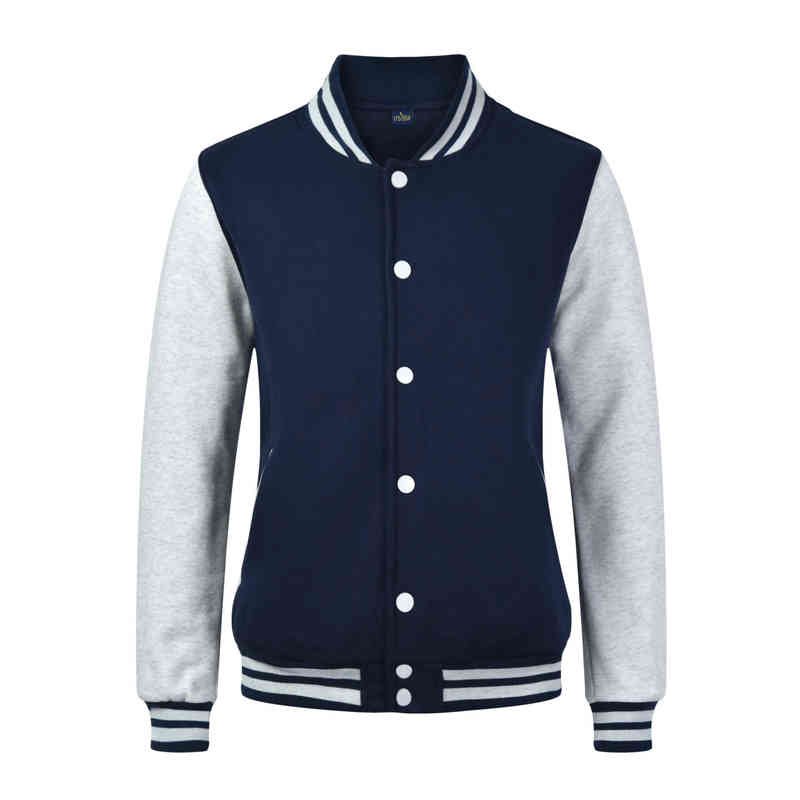 

Men Colorblock Letter Patched Contrast Tape Bomber Jacket Baseball Uniform School Stand Collar Sweater For Team Cardigan Coat 220119, Black and white tea