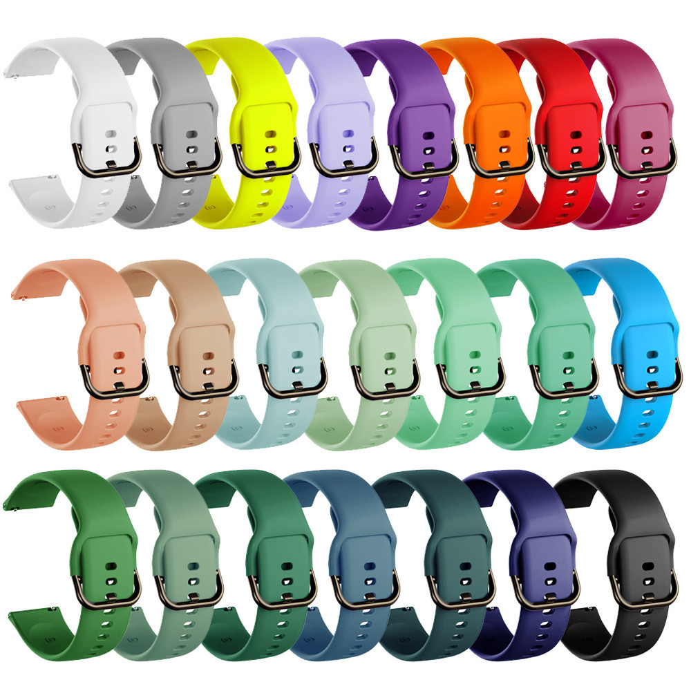 

20mm 22mm Silicone Band for Samsung Galaxy Watch 3 42mm 46mm Active 2 Gear S2 S3 Soft Strap Bracelet for Huami Amazfit Bip/GTS 2