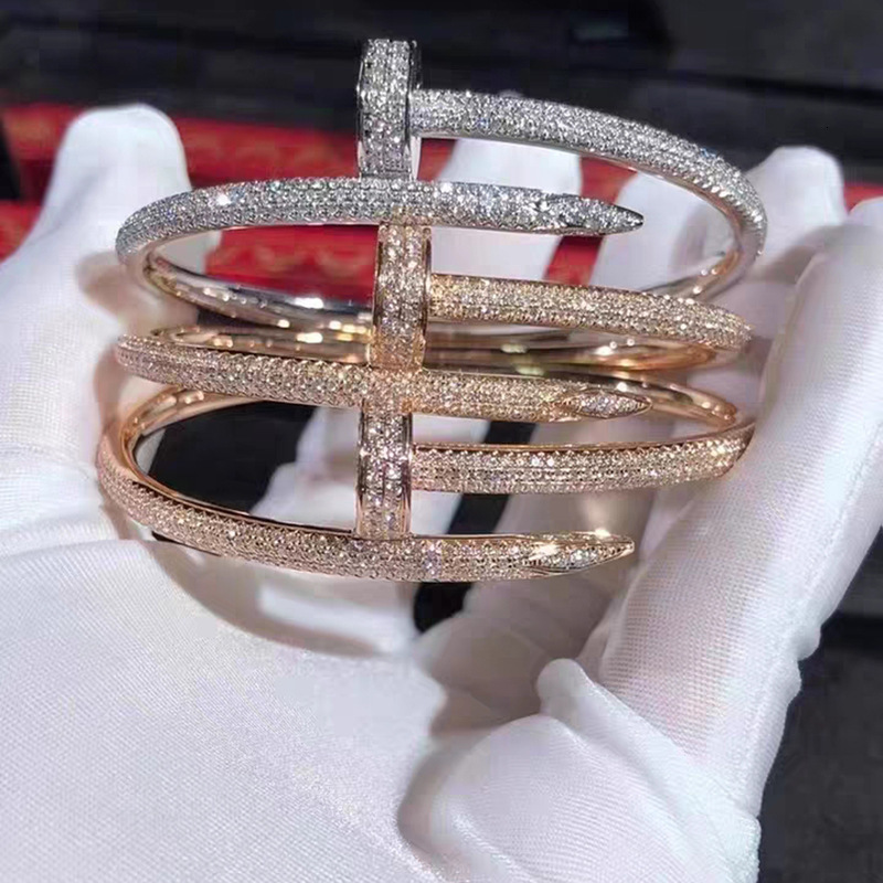 

Kajia S925 silver full diamond iron Bracelet net red nail for girlfriend's gift