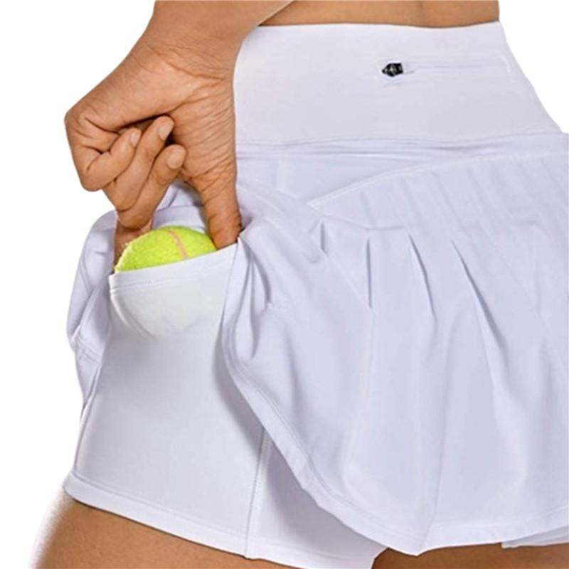 

Skirts lululemens women Shorts Sport Mid Waist Pleated Tennis Golf Skirt Back Pocket Zipper Clothes Mini Female Summer 2021, Gray