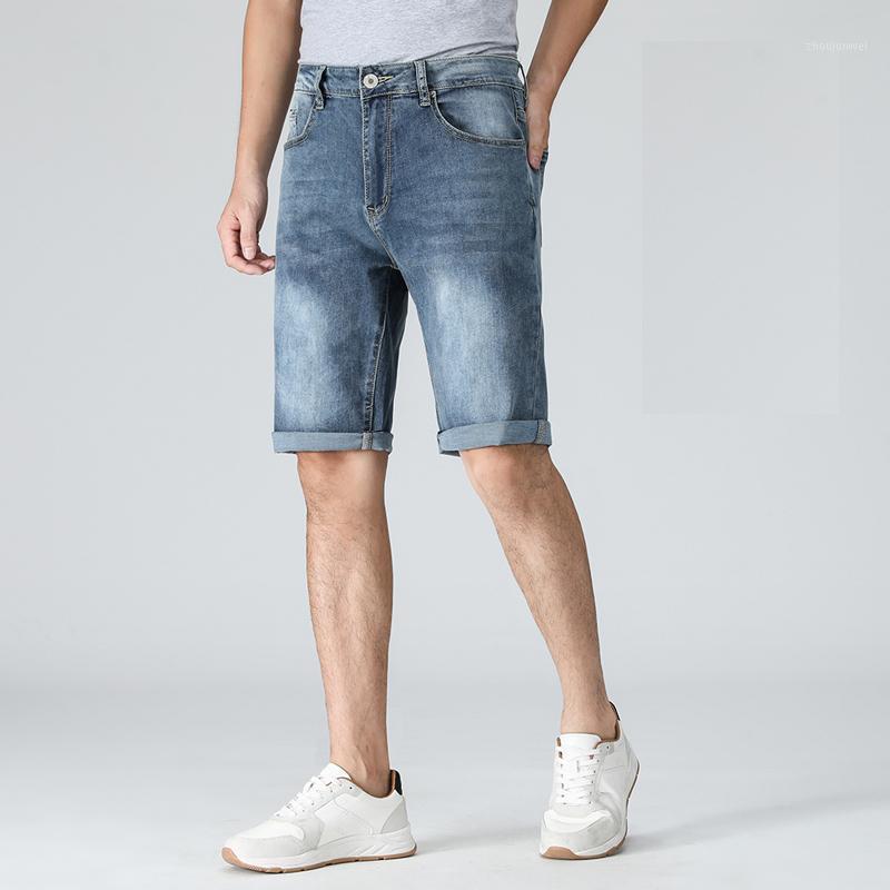 

Men's Jeans Summer Men Jean Short Denim Fashion Cotton Stretch Vintage Blue Shorts Pants Male Brand Clothes, 610