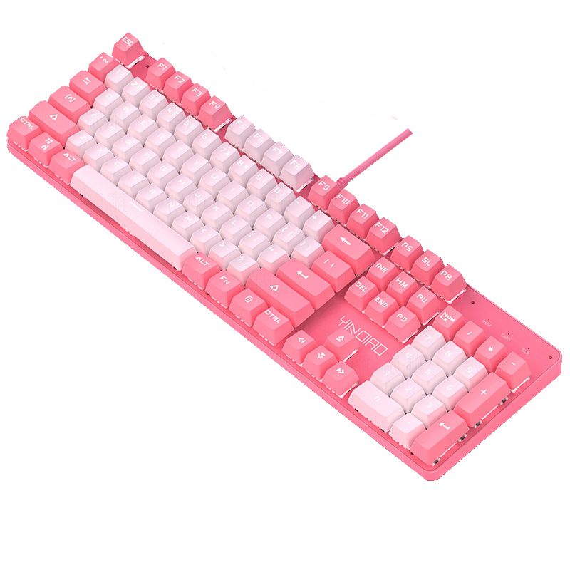 

Keyboards Pink Gaming Mechanical Keyboard 104 Key Mixed Keycap White Backlit Lighting Computer Desktop Notebook Gamer PC