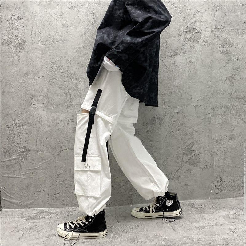 

Autumn Straight Leg Pants Men's Fashion Solid Color Casual Men Streetwear Wild Loose Hip-hop Cargo Mens Trousers, Black