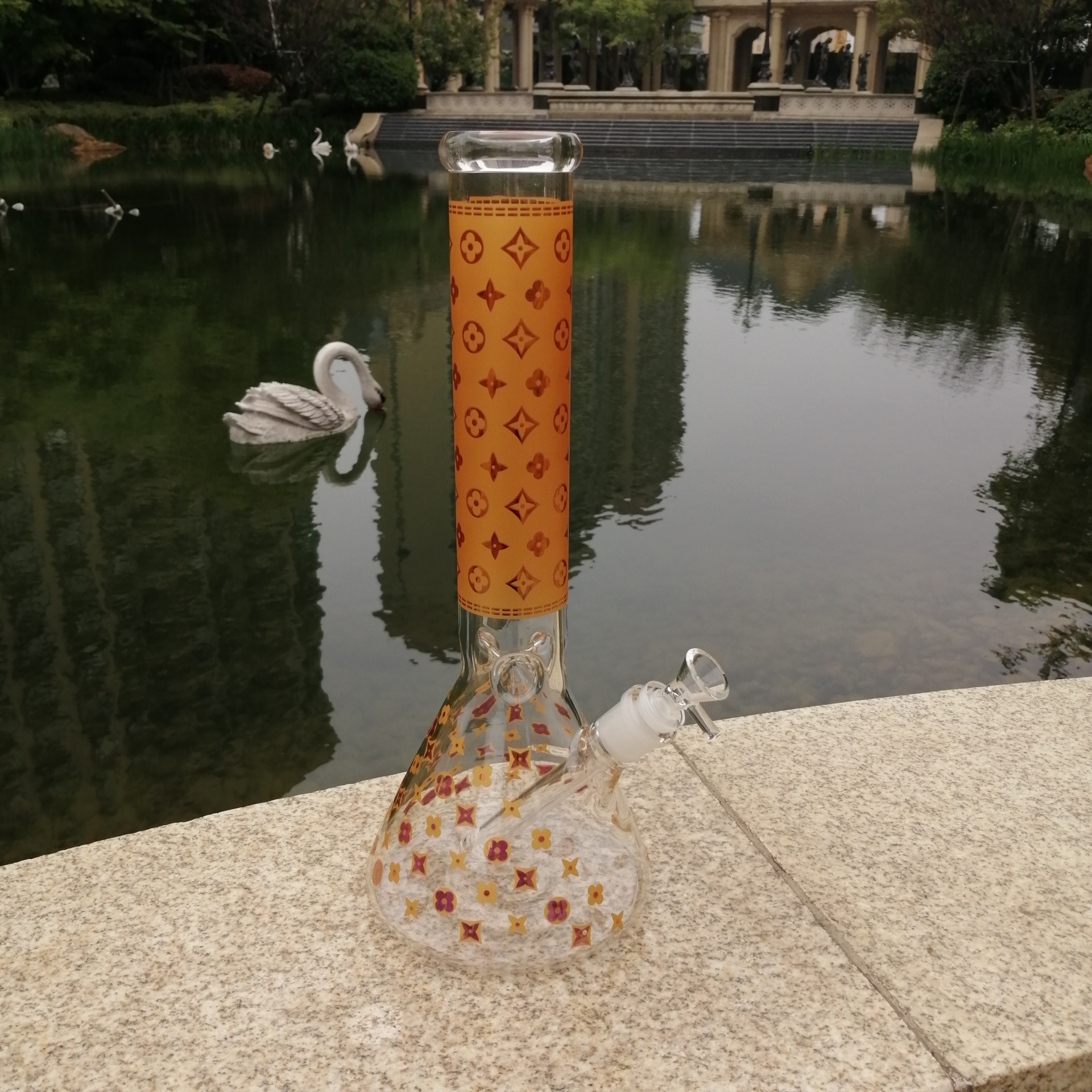 

14" Beaker Receler Water Glass Bongs Glows Oil rig 14 mm bowls