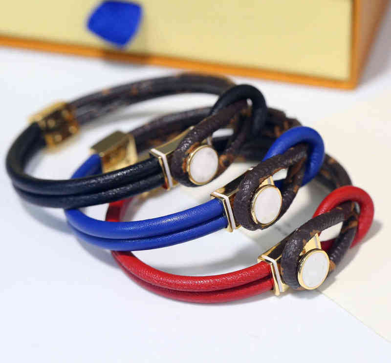 

High Quality Pu Belt Bracelet Unisex Hand Rope Tricolor Steel Letter Bracelet Fashion Jewelry Supply