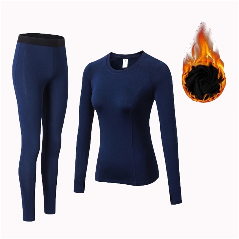 

Fanceey 5 color Thermal Clothing Winter Thermal Underwear Women Fleece Warm Winter Long Johns for Women Thermal Shirt Base Layer 211110, Purple set