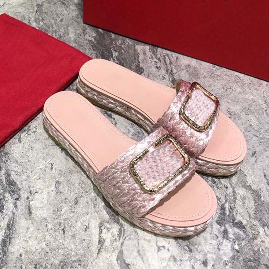 

Fashion Slides Sandals women shoes Slide Summer Wide Flat Slipper Thick Flip Flops home011 01, Box