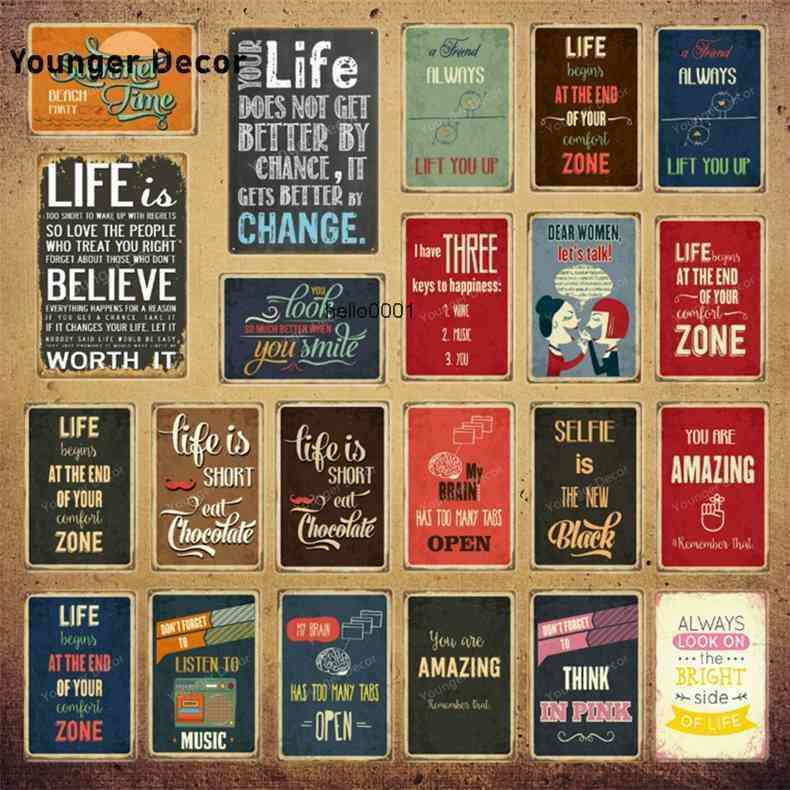 

Life Is Short Metal Poster Listen To The Music Vintage Tin Signs Wall Plate Pub Bar Home Decorative Painting Plaque YI-2321