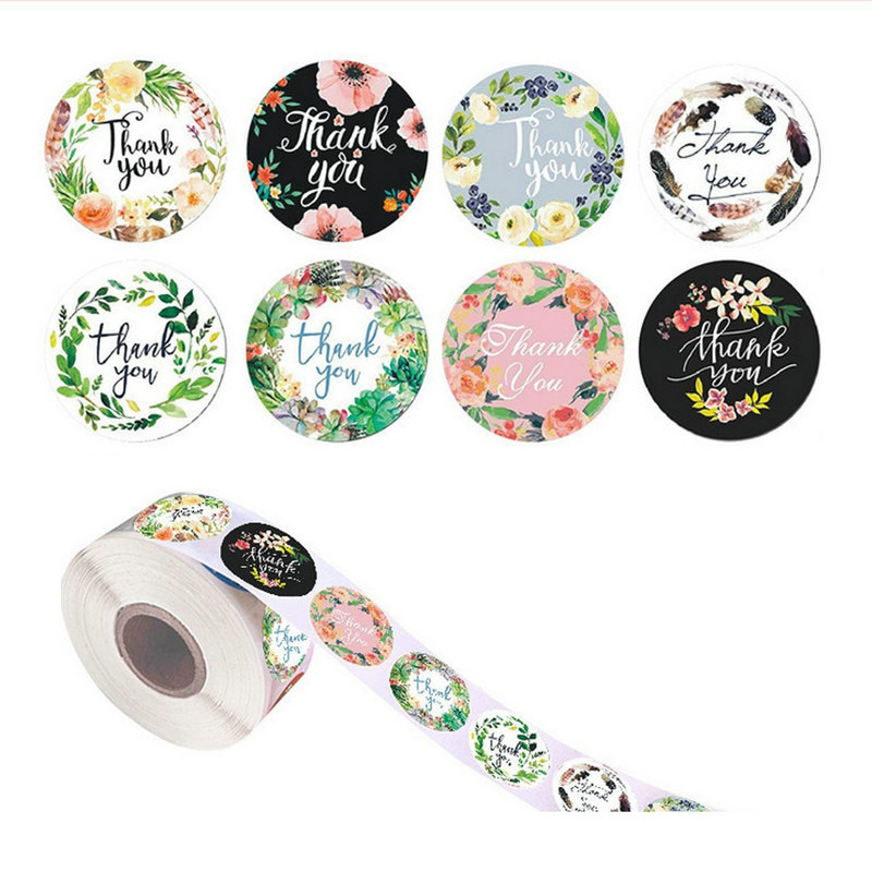

2.5cm 1inch Thank You Round Seal Label Adhesive Stickers 500 Pcs Roll DIY Gift Cake Baking Bag Package Envelope Decoration