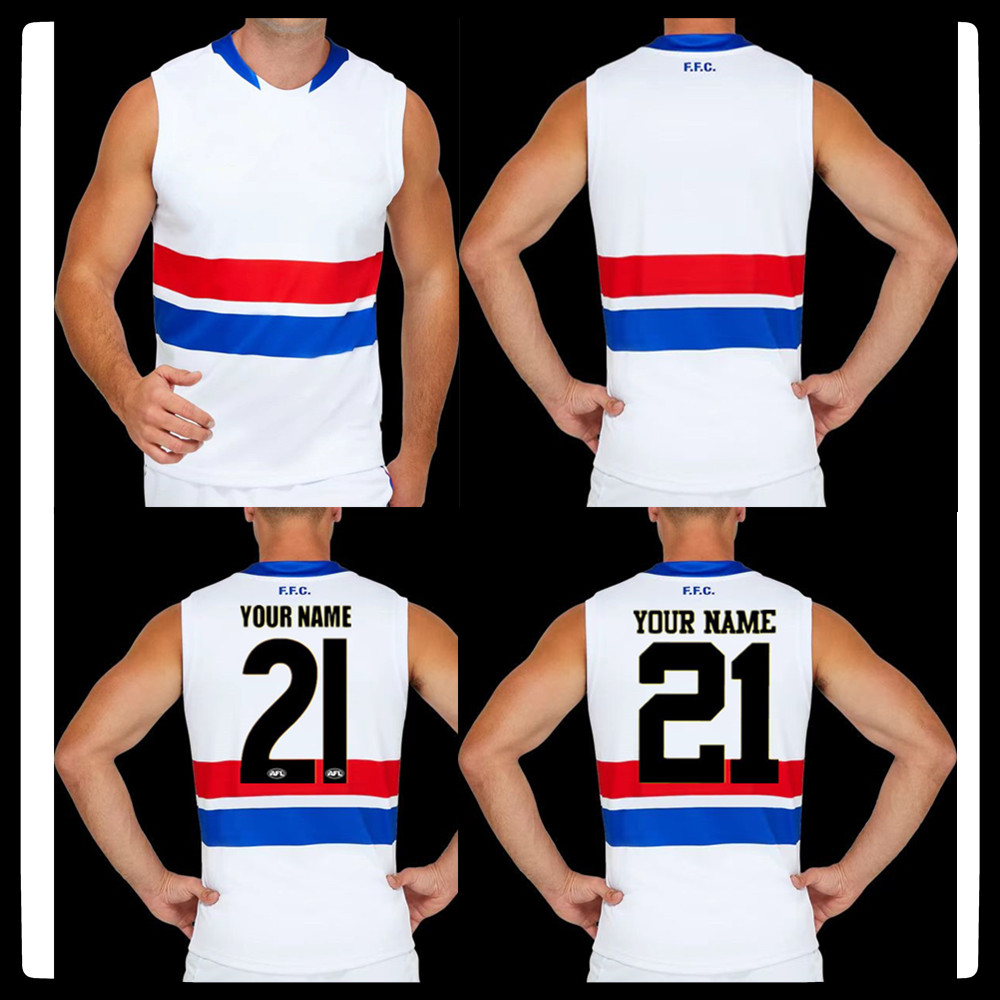 

2021 WESTERN BULLDOGS AWAY GUERNSEY RUGBY JERSEY 2022 Western Bulldog Rugby Guernsey size S--3XL, Black