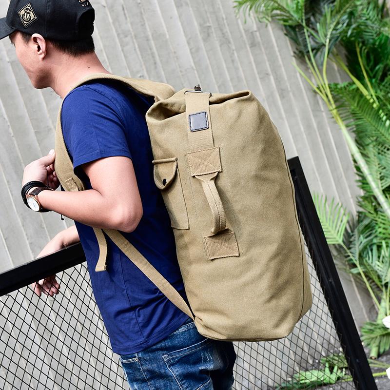 Large Capacity Rucksack Man Travel Bag Mountaineering Backpack Male Luggage Canvas Bucket Shoulder Bags For Boys Men Backpacks Duffel-image-697493152