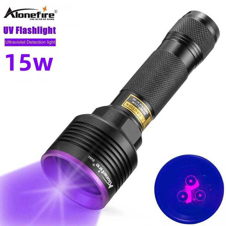 

Alonefire SV41 15W UV Flashlight 3*365nm 395nm Torches Ultra Violets Ultraviolet Detector Pet Skin Doctor Urine Stains Marker Check