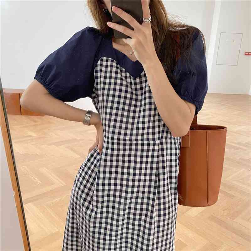 Summer Girls Women Cotton Linen Casual short Sleeve Dresses Female Dress Vintage Solid Boho Robe Femme Vestido maxi 210417Z