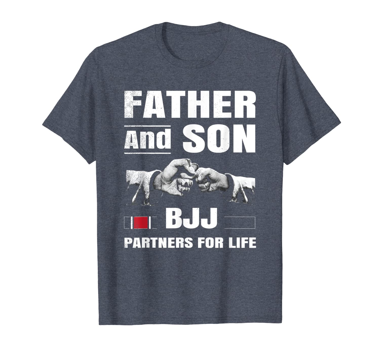 

father and son bjj partners shirt brazilian jiu-jitsu gift, White;black