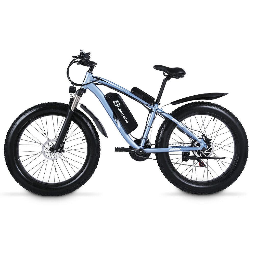 

EU Shengmilo bag Ebike MX02S Electric Bike 1000w 17Ah 48V Lithium-battery 26 Inch City Fat Tire Bicycle Mountain, Black;red