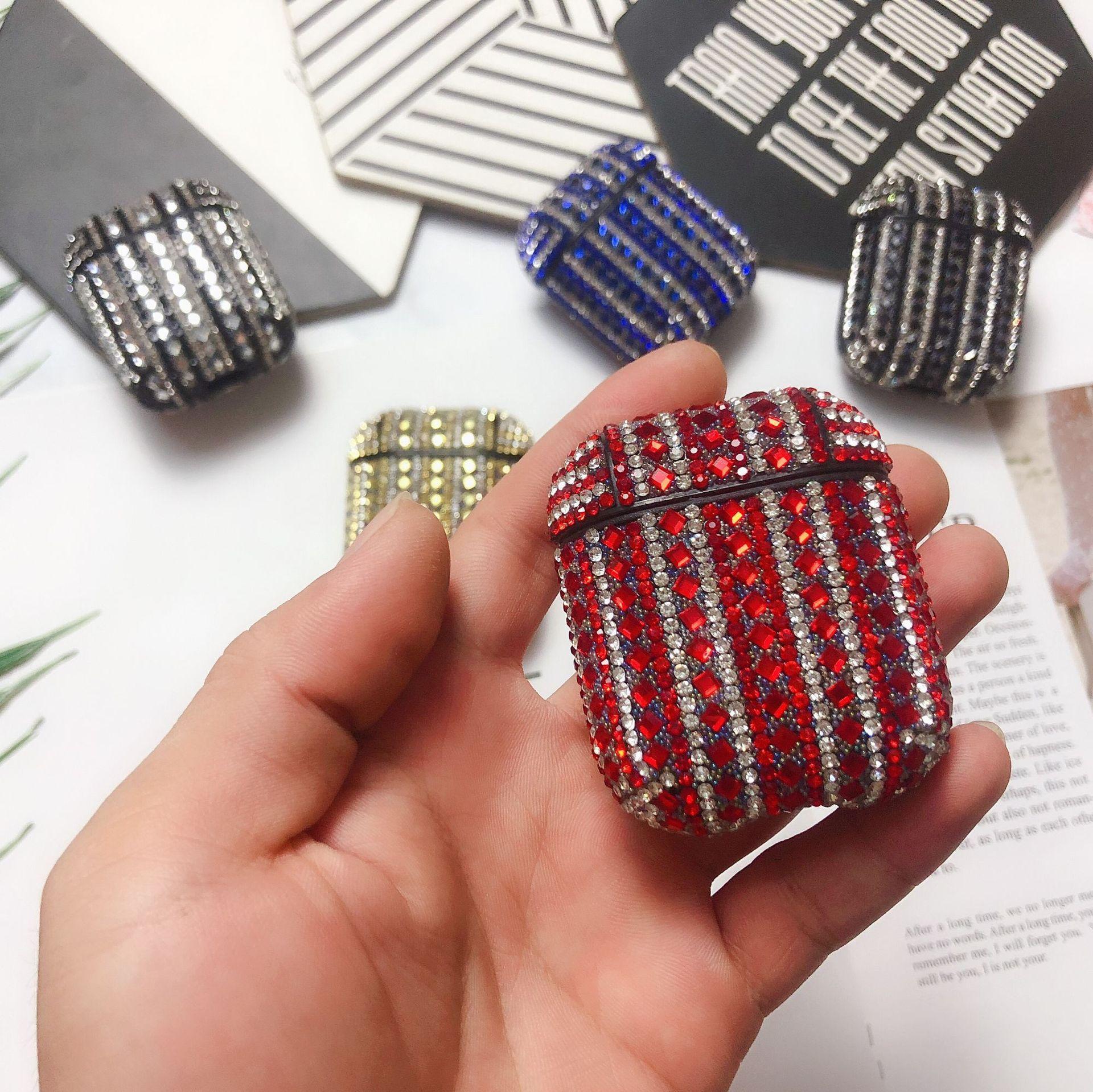 

Luxury Diamond Bling Case Air Pods 1 2 Protector Women Crystal Anti-lost Cover for Airpods Pro Wireless Charging Cases