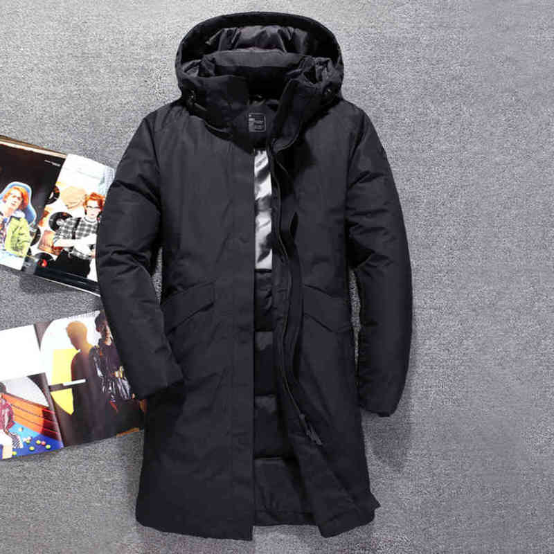 

High quality men's long et, independent warm coat, waterproof and windproof, thick winter hat, 20203073, Black