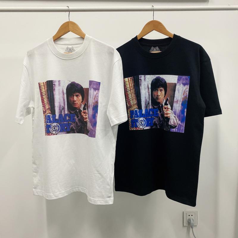 

Et's 20fw palace Jackie Chan police story printed short sleeve T-shirt, White;black