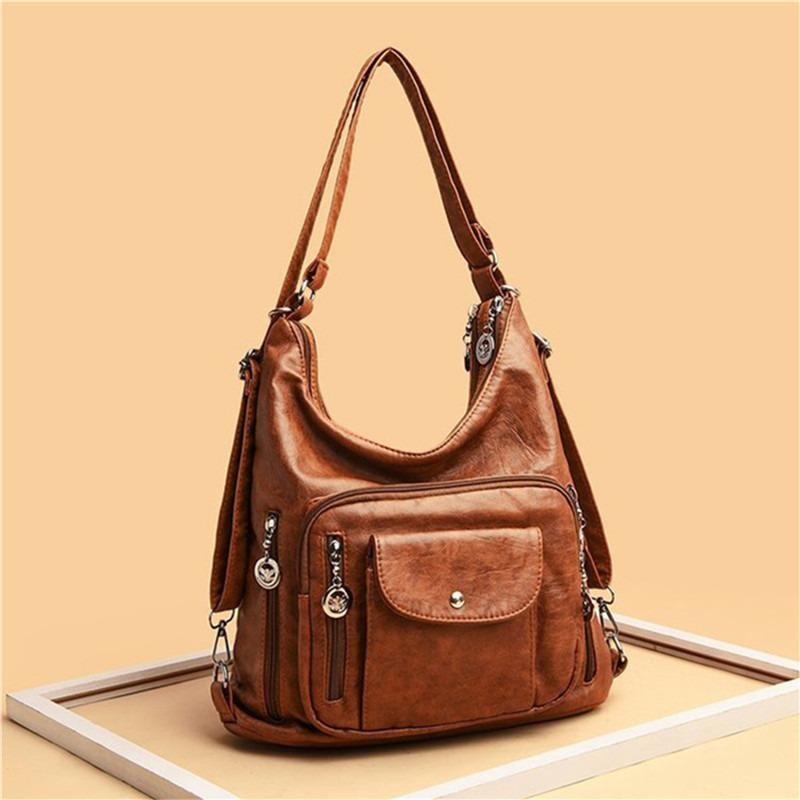 

Evening Bags Vintage Women Bag Fashion Brand Women's Leather Designer Shoulder Handbag Large Purse